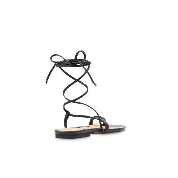 Ange Sandal Black Leather