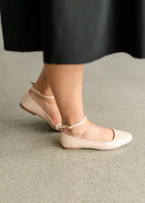 Ankle Strap Square Toe Ballet Flats - FINAL SALE