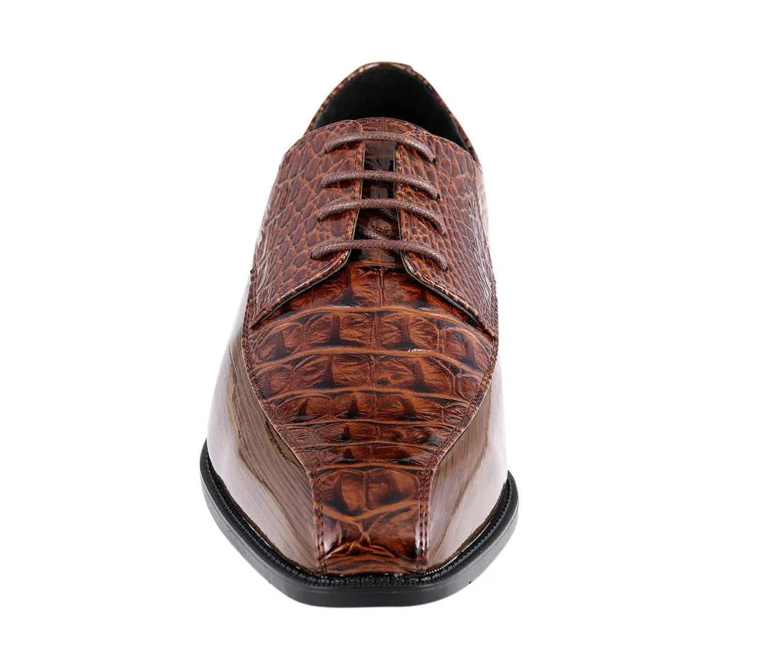 Brown Men's Harvey Lace Up Dress Shoes Two Tone Fashion Design