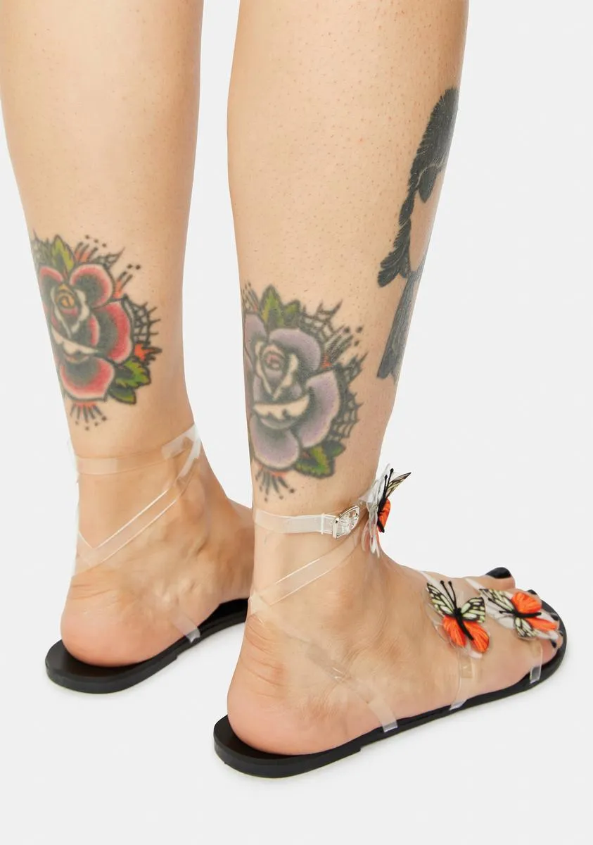 Butterfly Queen Clear Gladiator Sandals