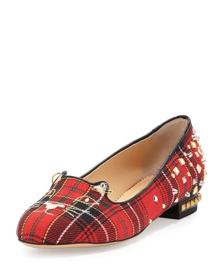 CHARLOTTE OLYMPIA PUNK KITTY FLAT LOAFERS