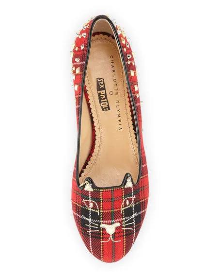 CHARLOTTE OLYMPIA PUNK KITTY FLAT LOAFERS