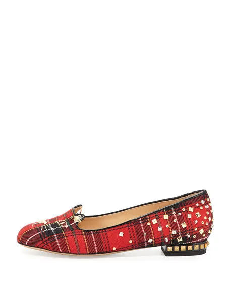 CHARLOTTE OLYMPIA PUNK KITTY FLAT LOAFERS