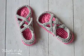 Chunky Gladiator Slippers [crochet pattern]