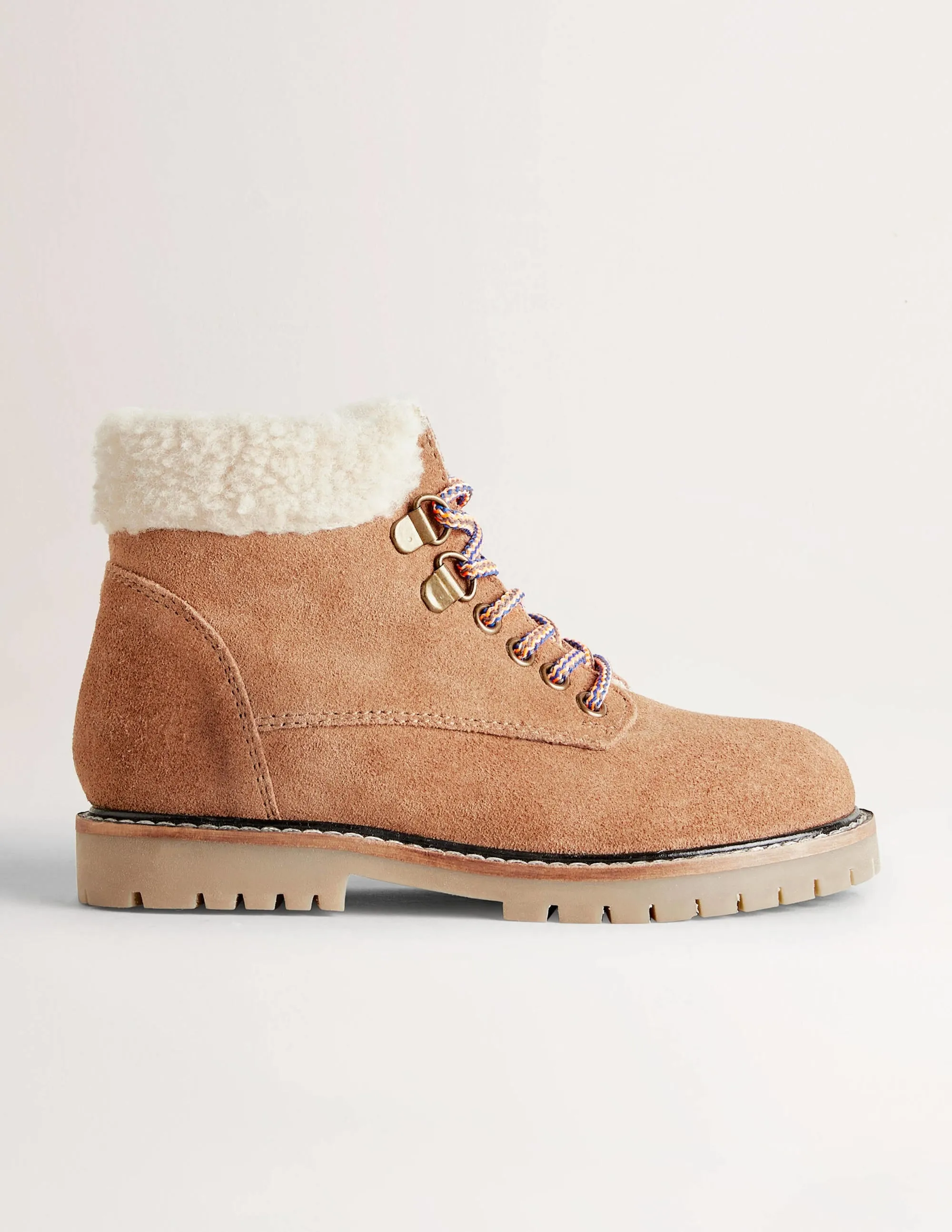 Cosy Lace Up Boots-Tan