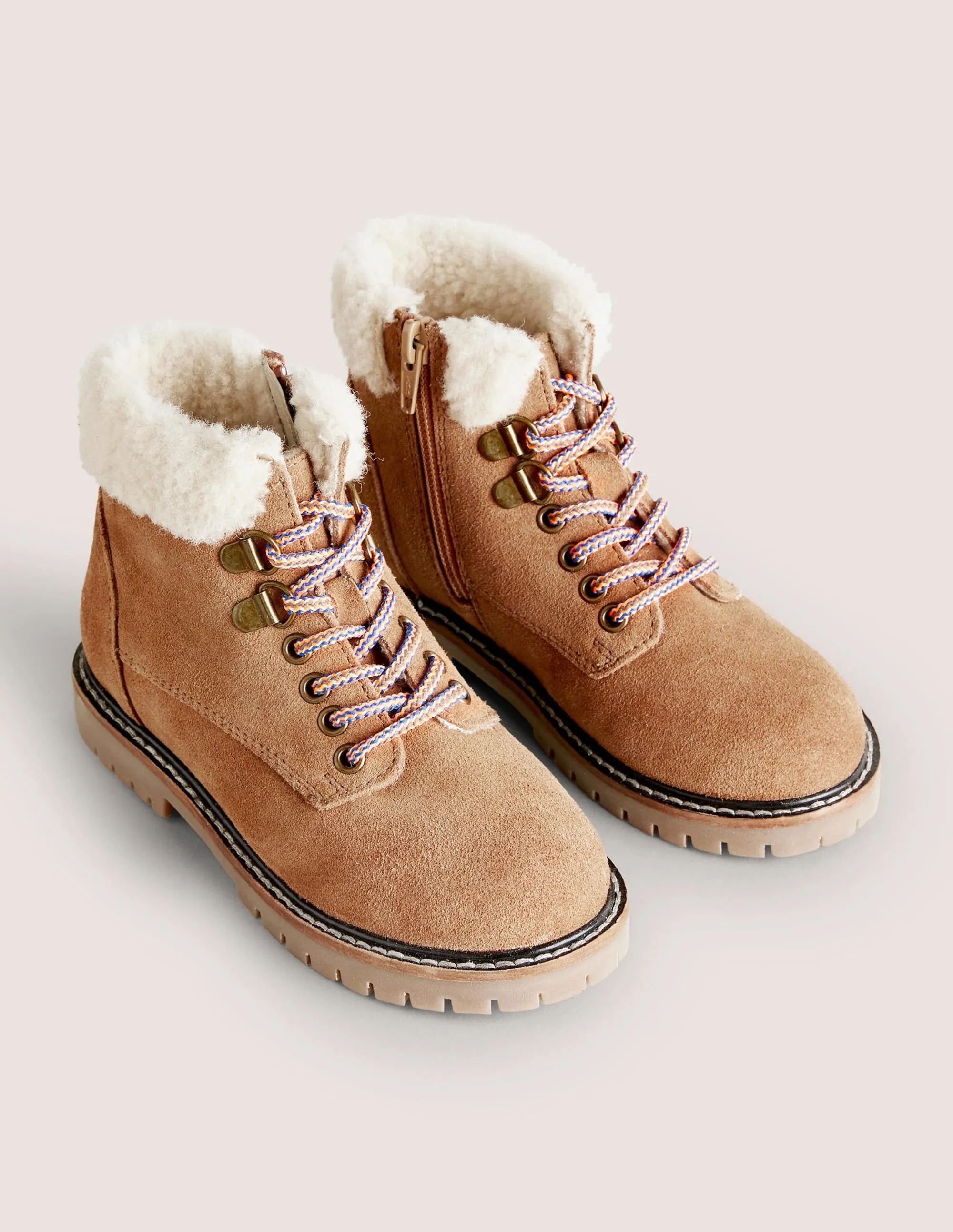 Cosy Lace Up Boots-Tan