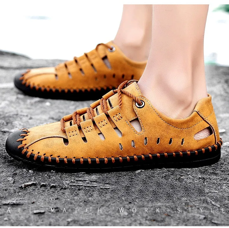 Dallas Genuine Leather Men Sandals Casual Outdoor Shoes