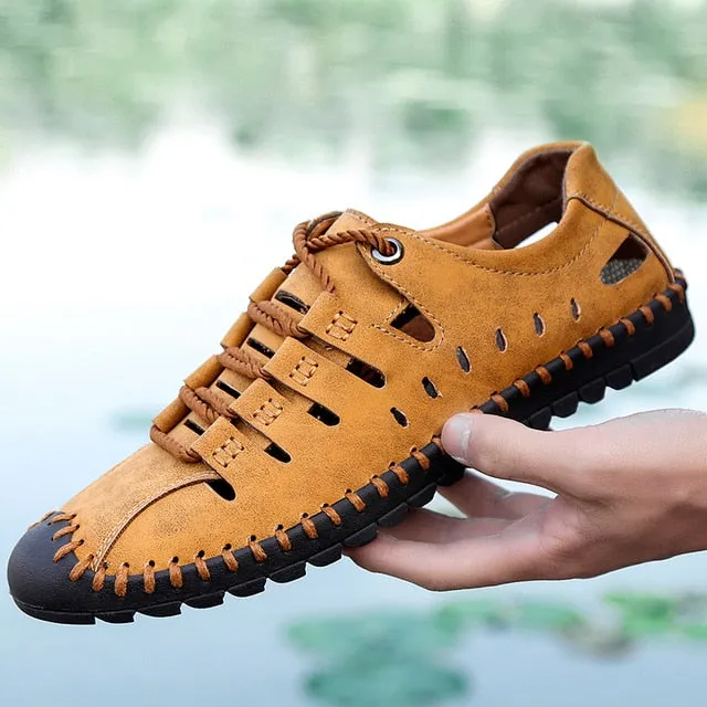 Dallas Genuine Leather Men Sandals Casual Outdoor Shoes