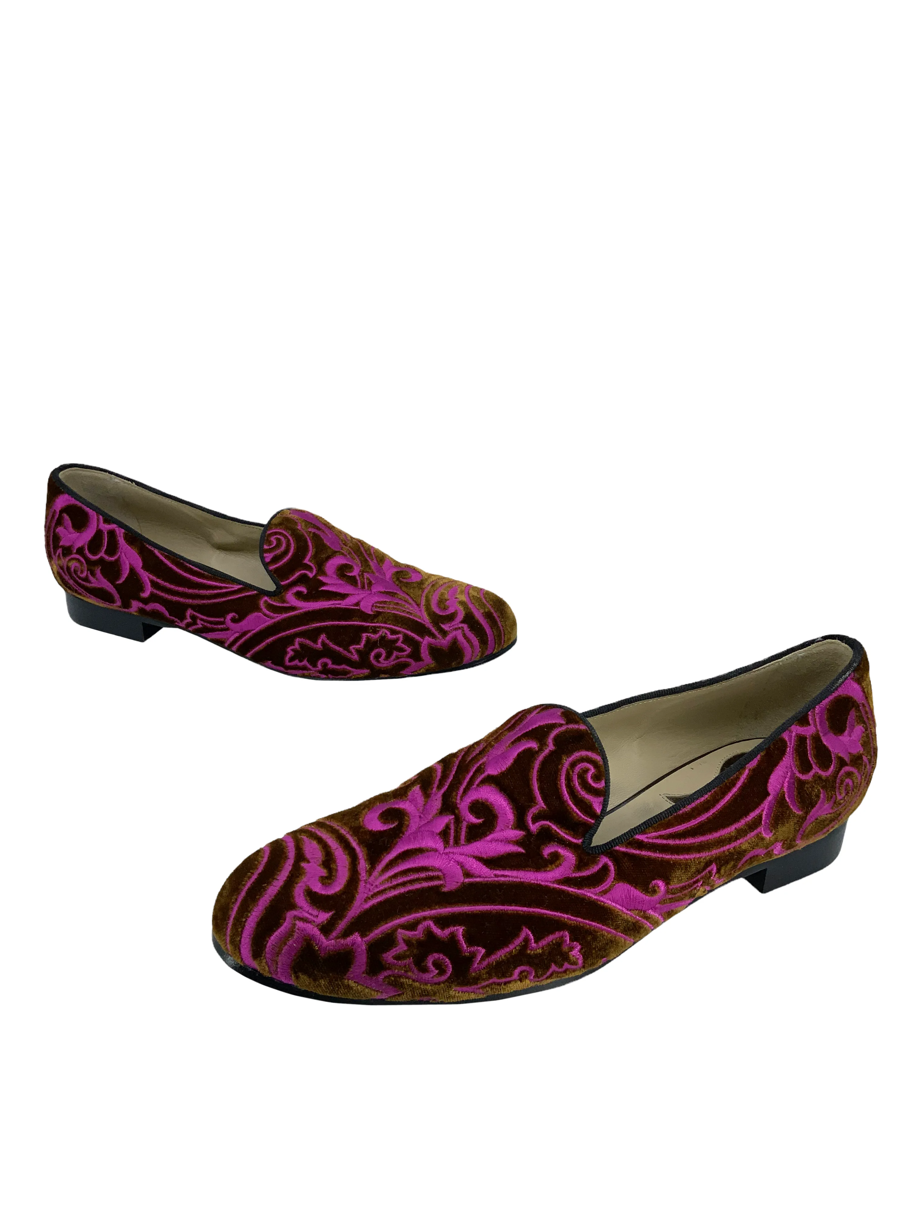 ETRO Printed Velvet Loafers Size 8.5