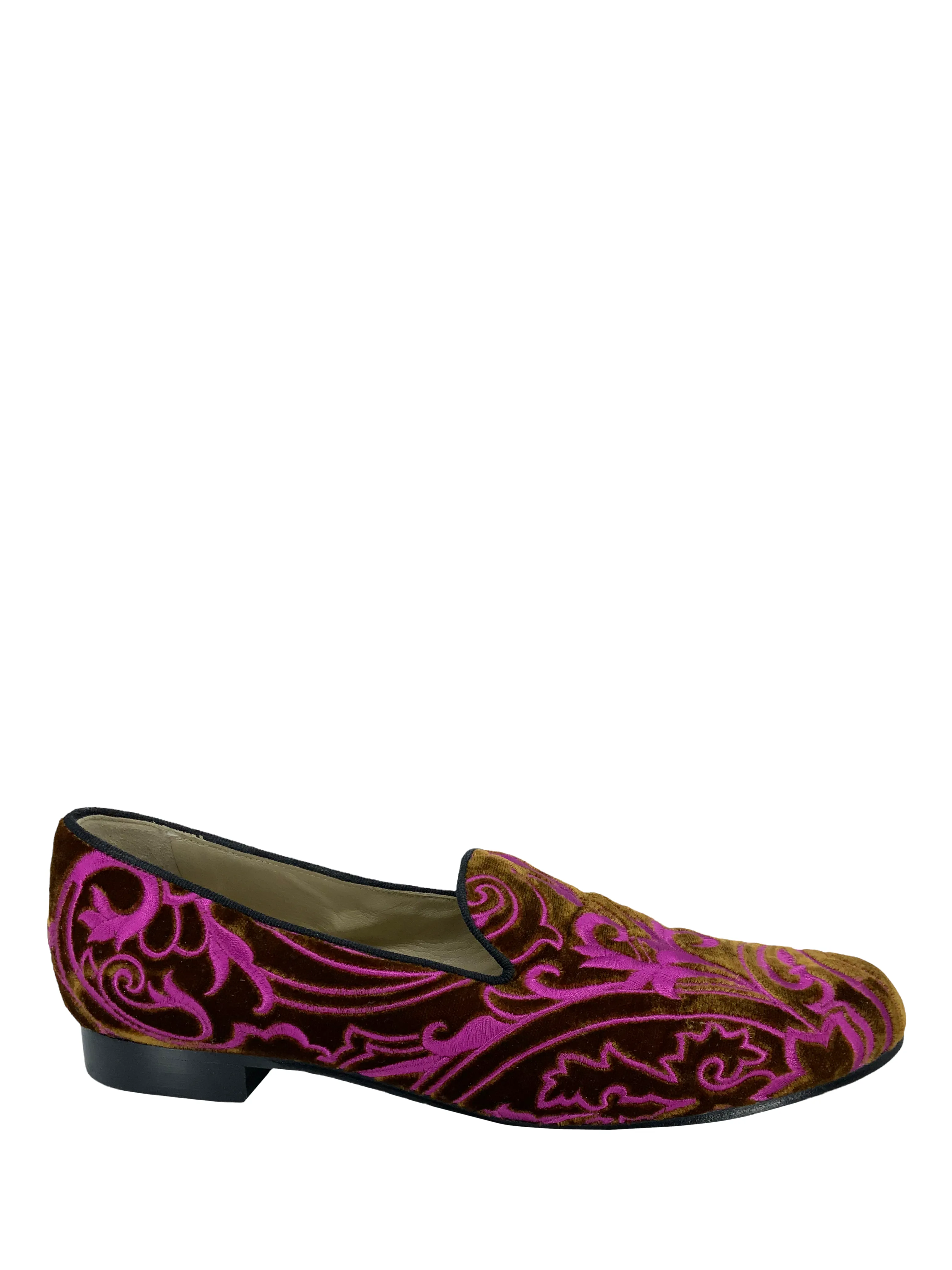 ETRO Printed Velvet Loafers Size 8.5