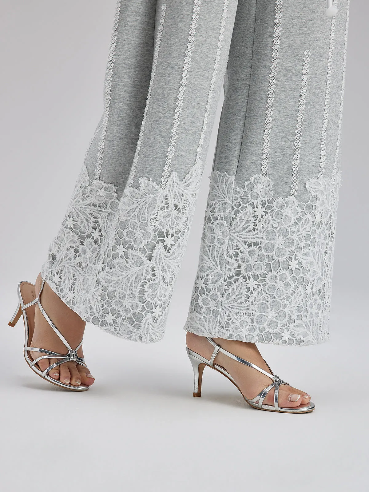 French Lace Drawstring Pants