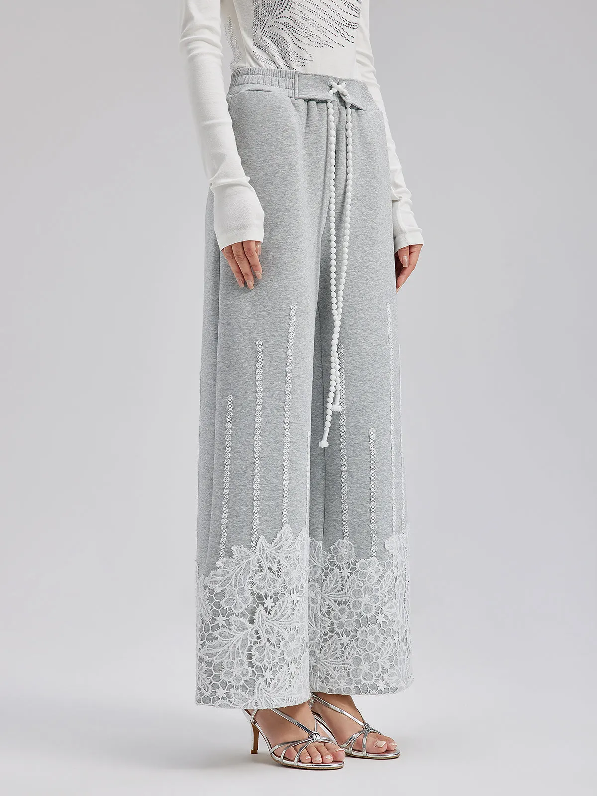 French Lace Drawstring Pants