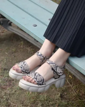 Frosty Chunky Platform Sandals - Beige