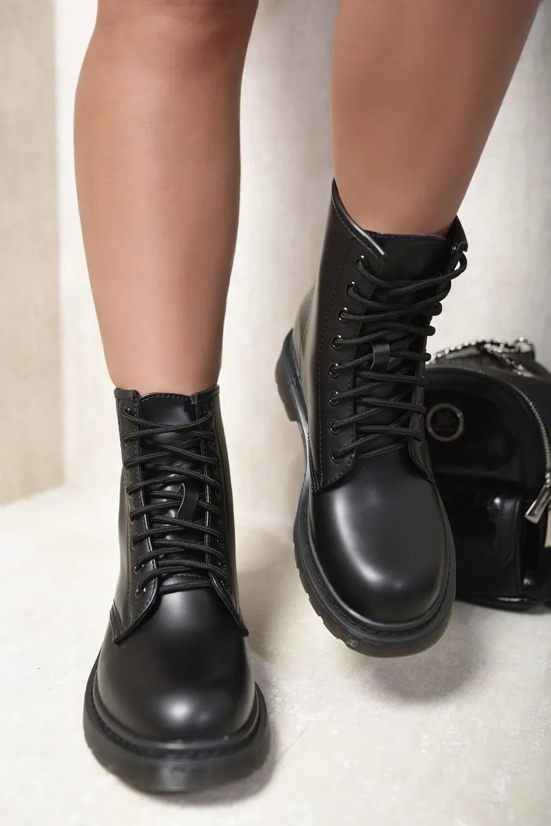 Lace-Up Platform Ankle Boots