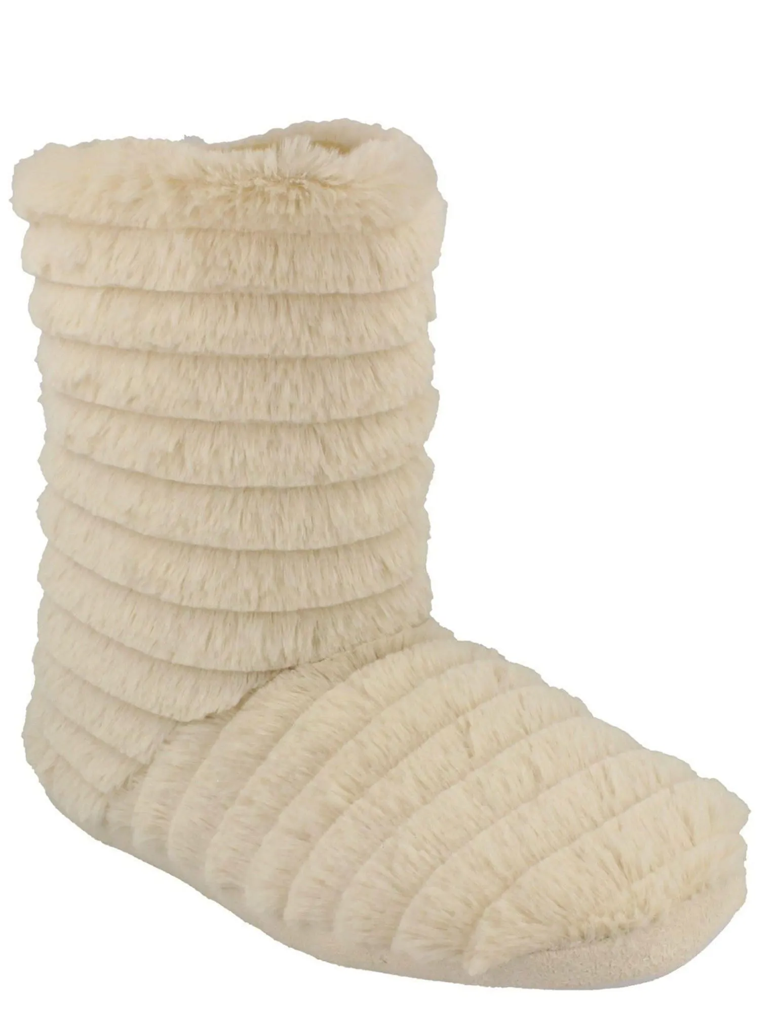 Luella Soft Faux Fur Slipper Boots in Cream