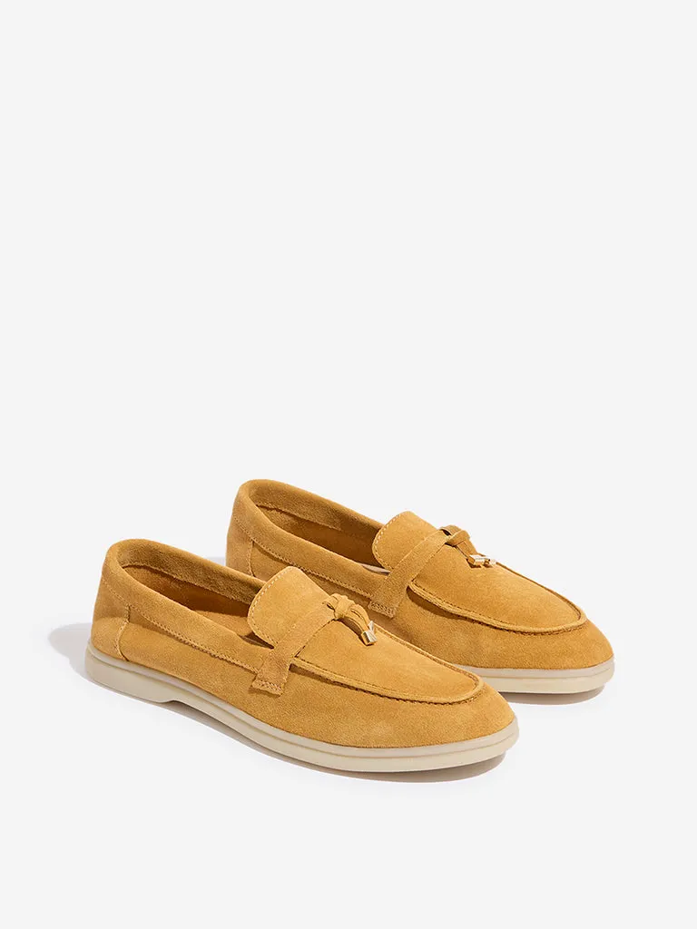 LUNA BLU Mustard Faux-Suede Loafers