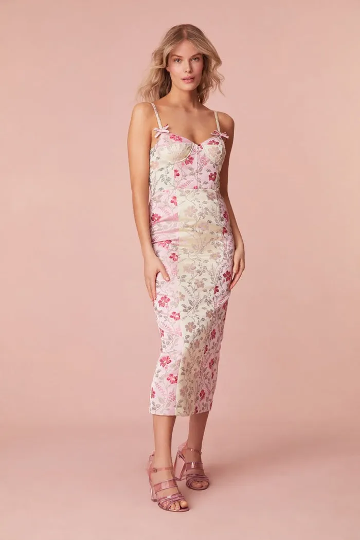 Massey Floral Jacquard Midi Dress