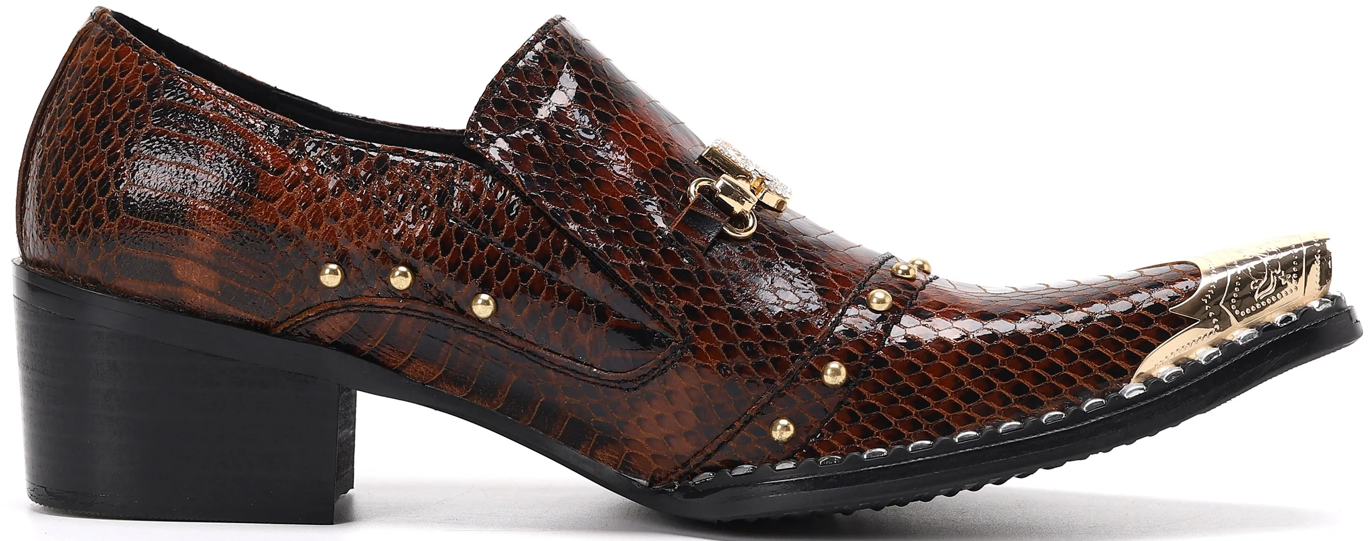 Men's Studded Western Metal Tip Loafers