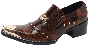 Men's Studded Western Metal Tip Loafers