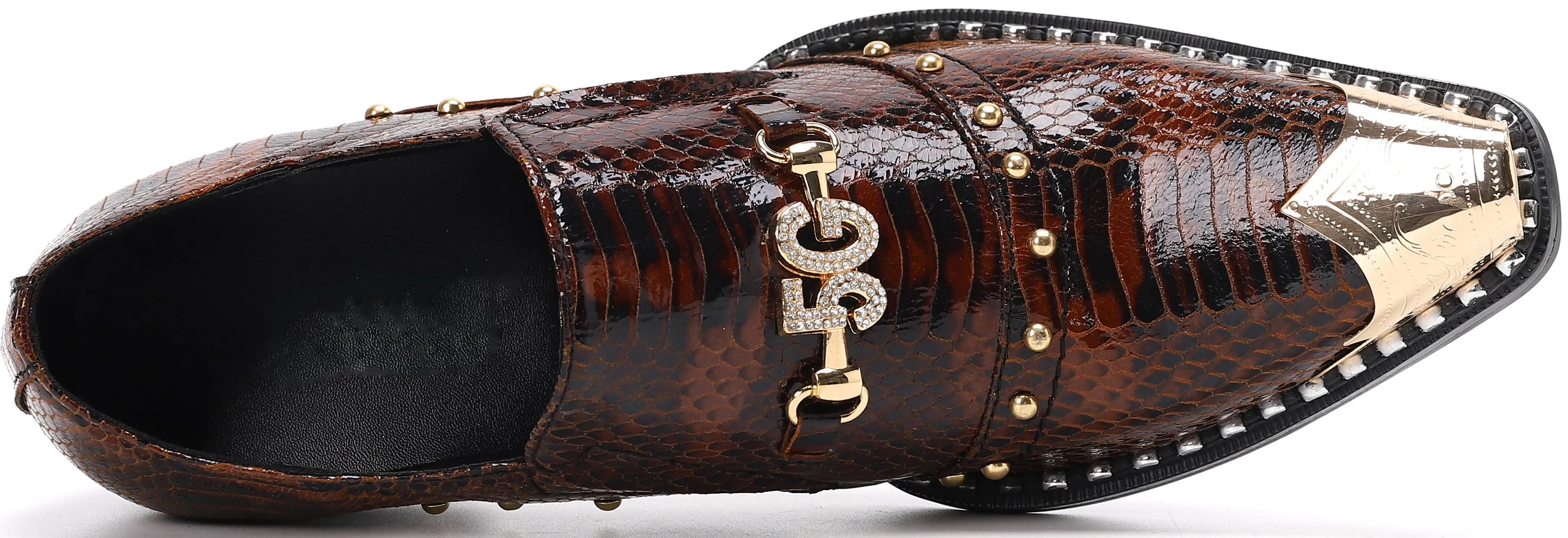 Men's Studded Western Metal Tip Loafers