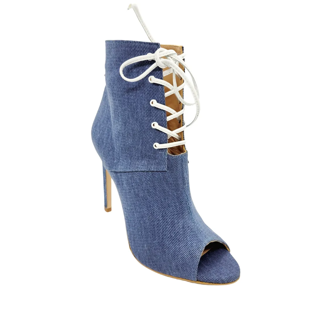 Mode Collective Race up peep toe bootie