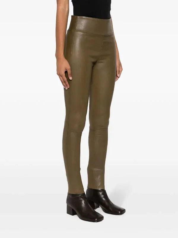 Moss Leather Ankle Leggings