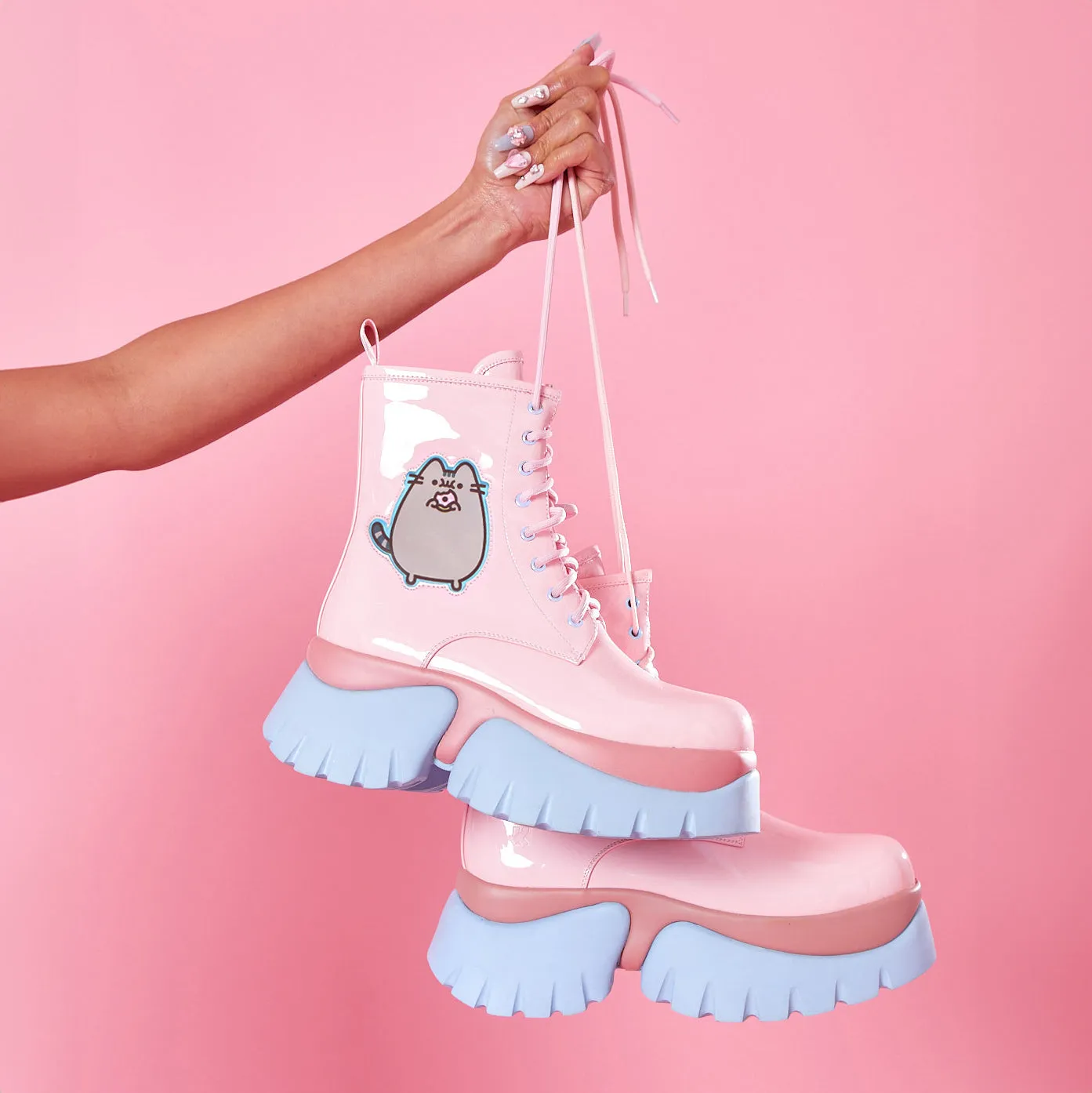 Pusheen Doughnuts Pastel Patent Boots