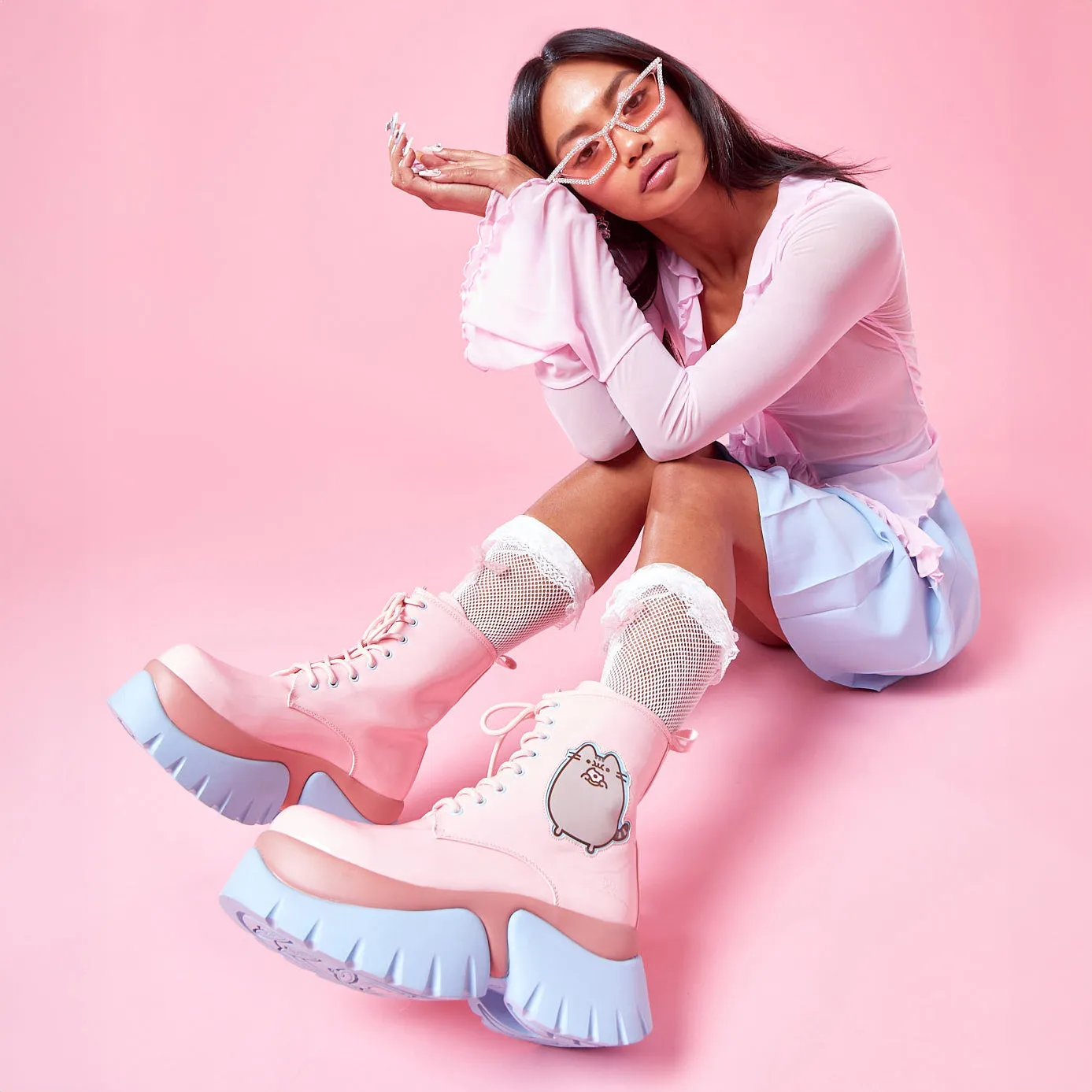 Pusheen Doughnuts Pastel Patent Boots