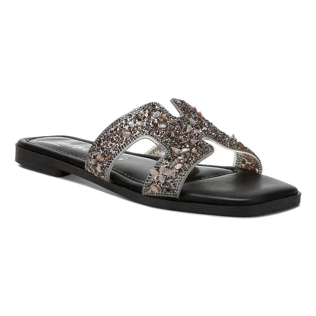 Rhinestone Detail Cut-Out Flats