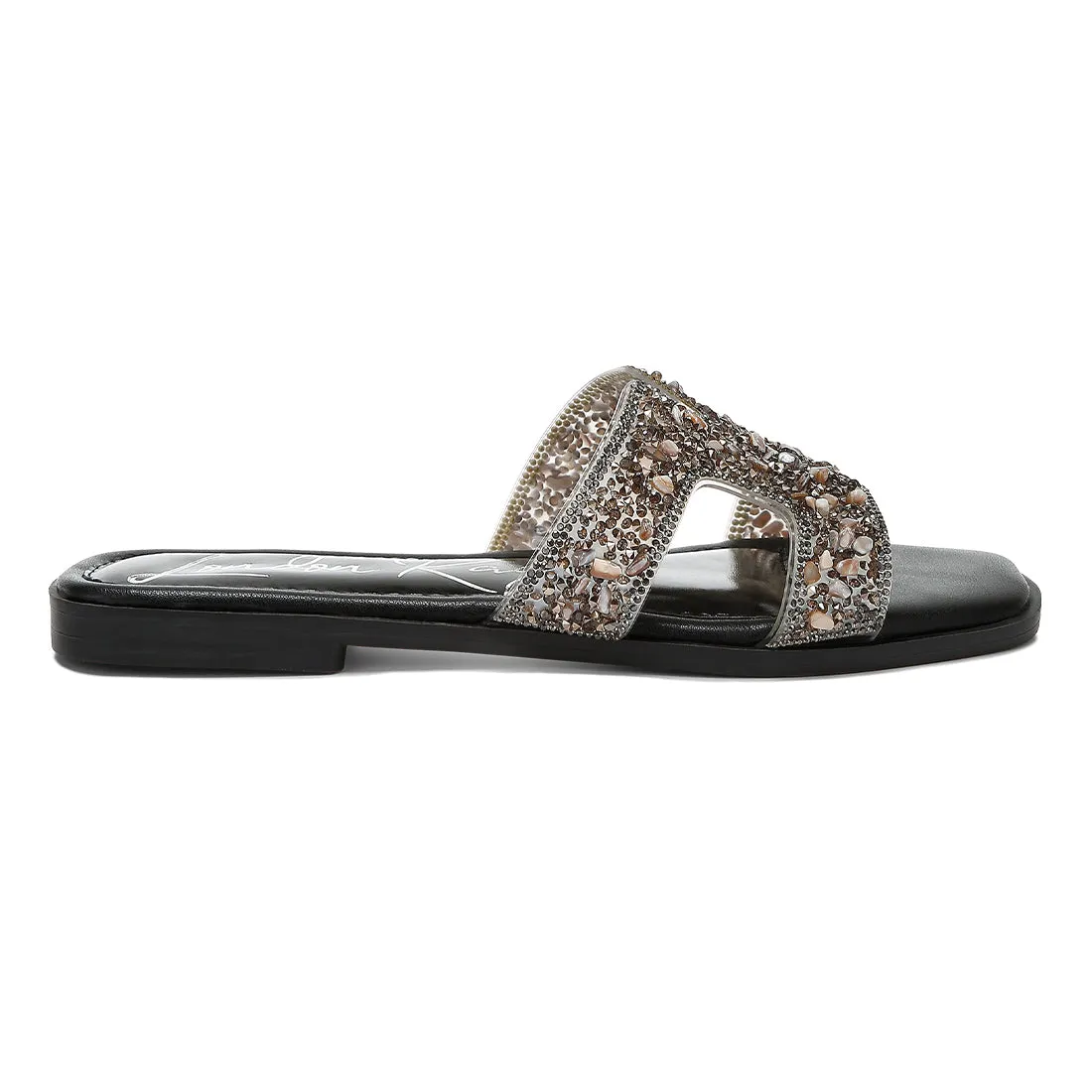 Rhinestone Detail Cut-Out Flats