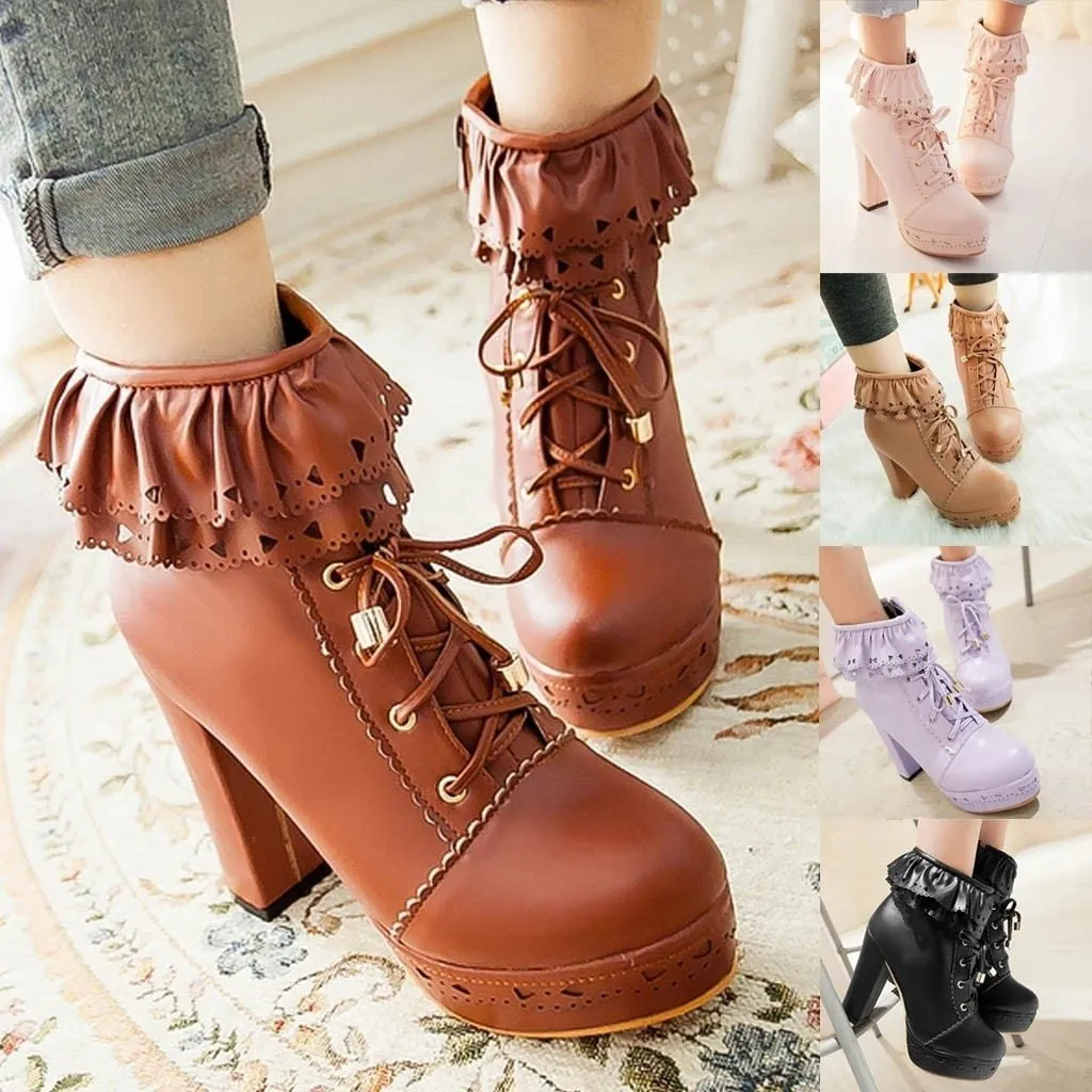 Ruffled Lace Booties