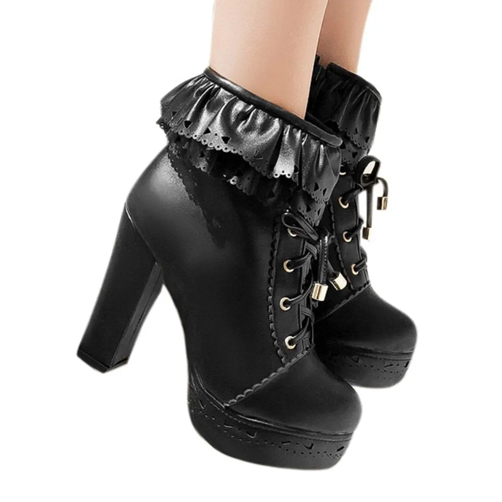 Ruffled Lace Booties