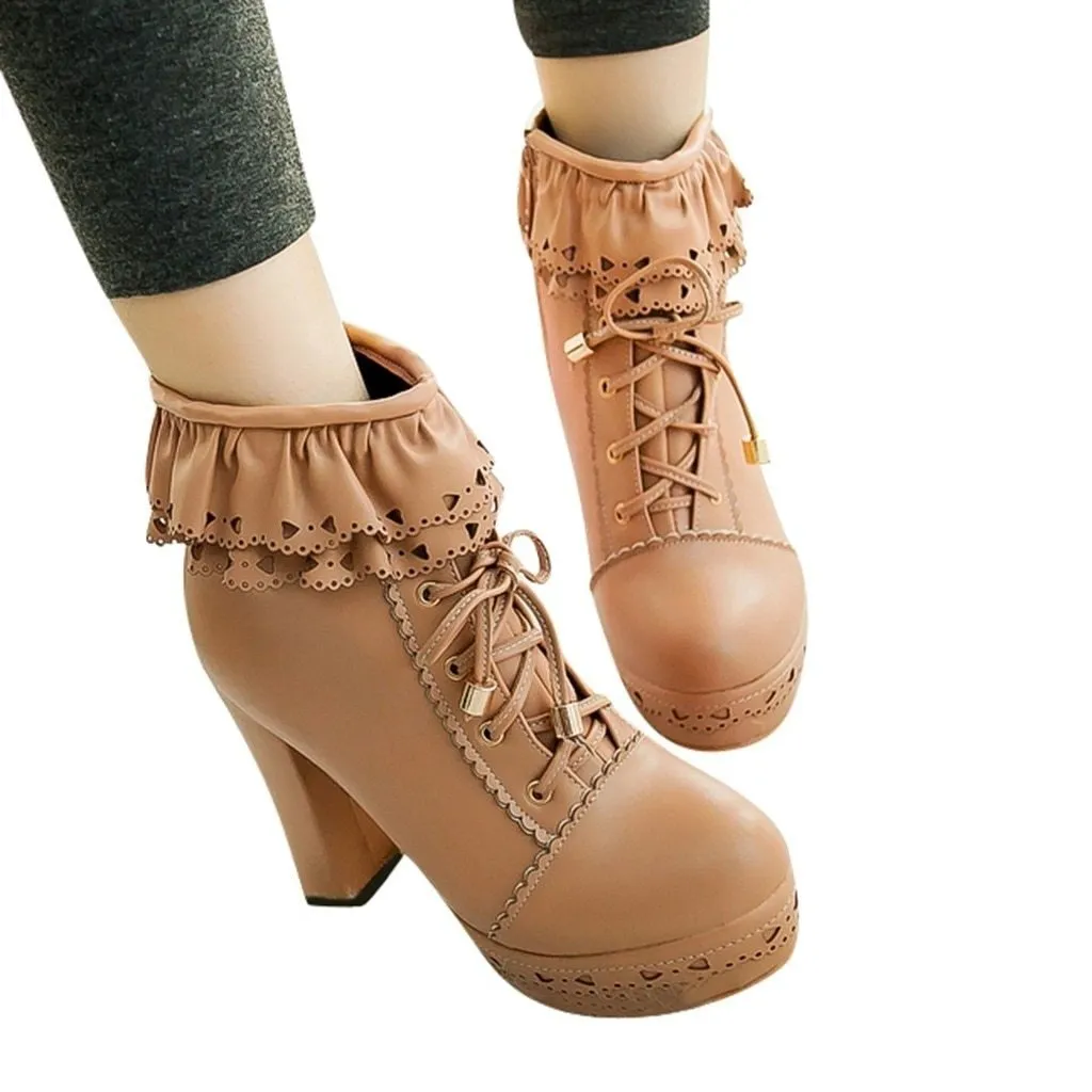 Ruffled Lace Booties