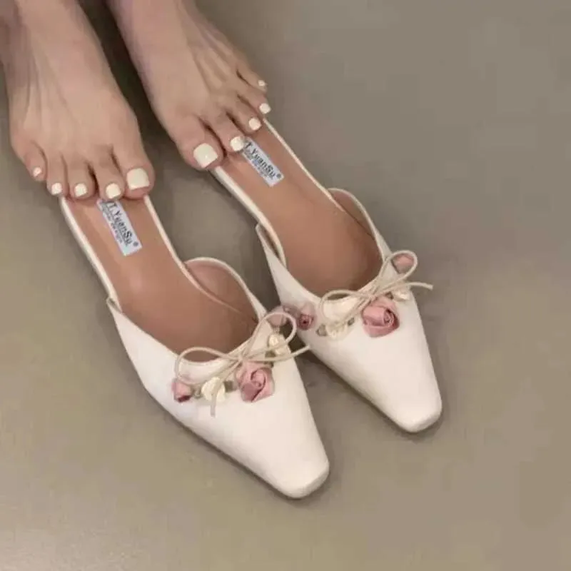 Sandals  new summer new Chinese high heels French overhead sandals womens summer white high heels sandals kitten heel shoesL464