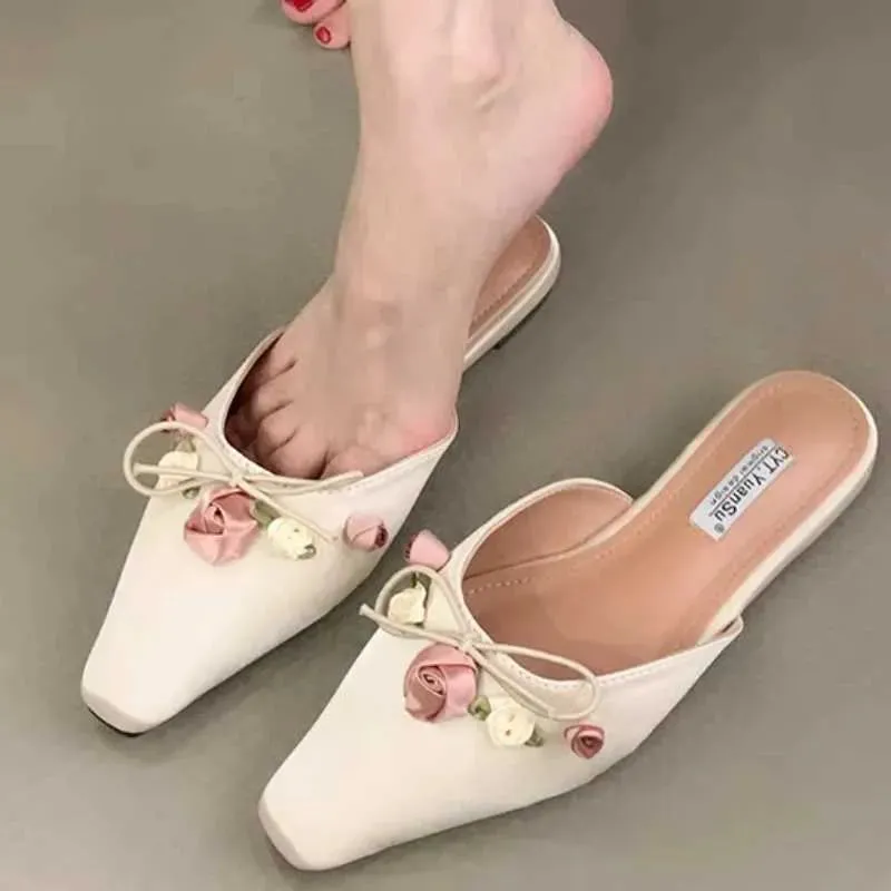 Sandals  new summer new Chinese high heels French overhead sandals womens summer white high heels sandals kitten heel shoesL464