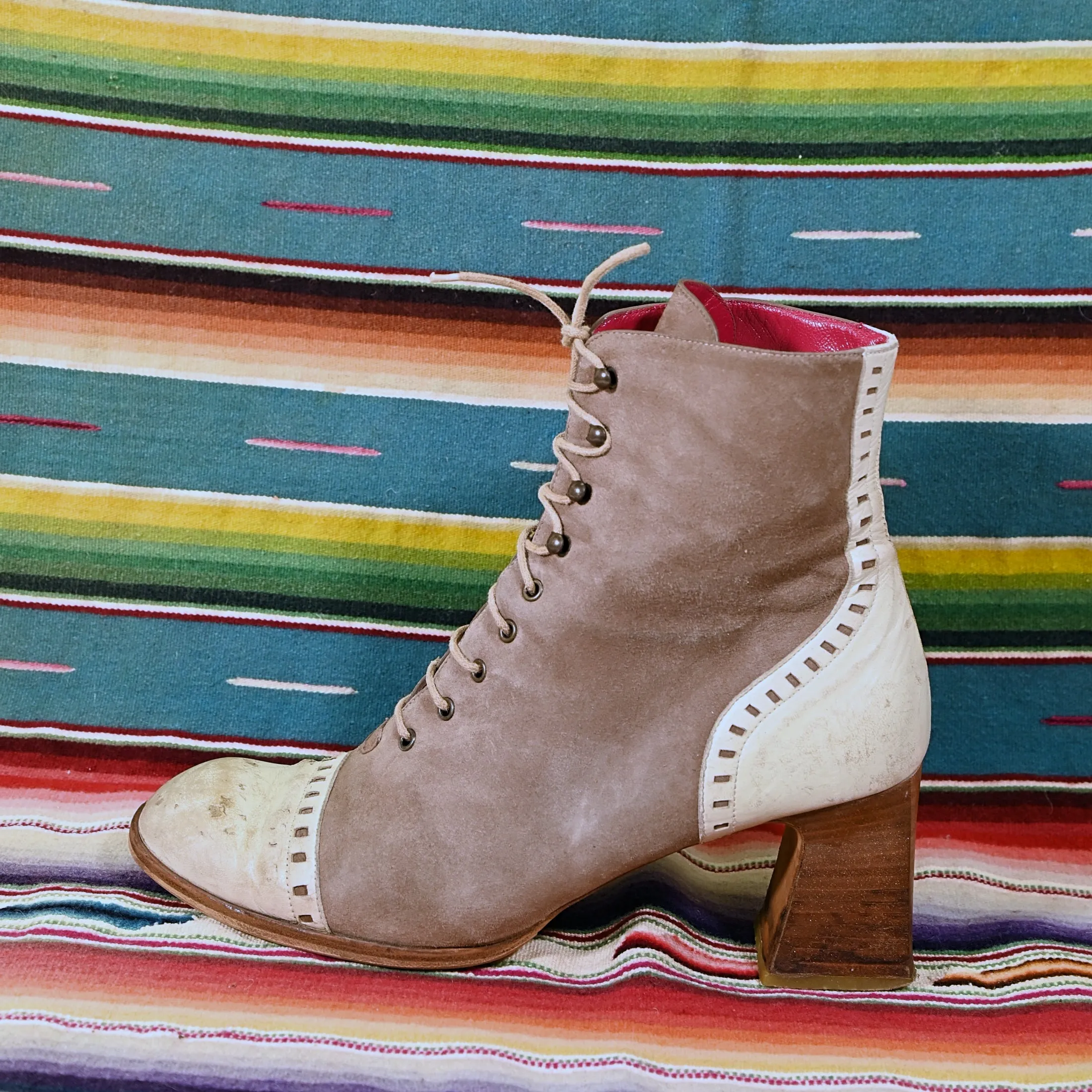 SOLD Vintage 60s/70s Lace Up Boots, Bis Charles Jourdan 9