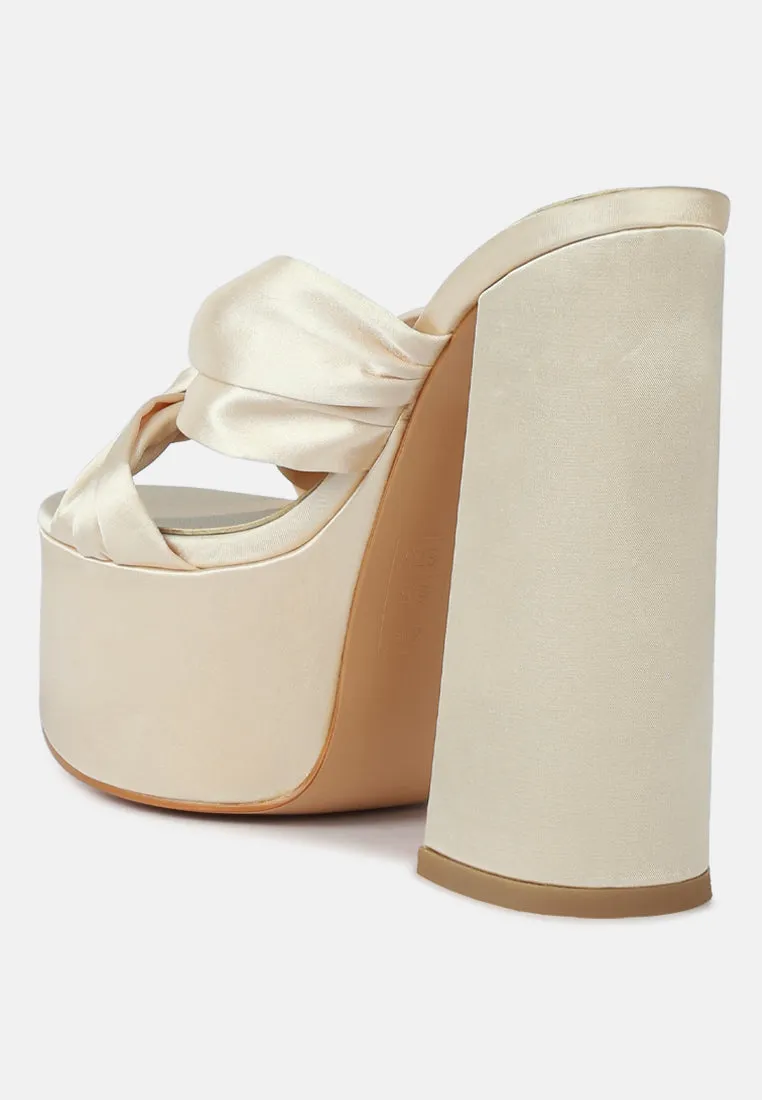 Strobing Knotted Chunky Platform Heels