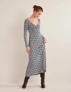 Sweetheart Jersey Midi Dress-French Navy, Poppy Vine