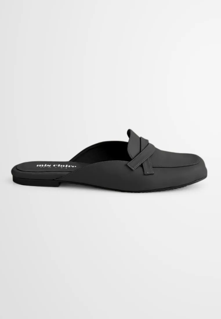 Sylvia Cute Slip On Loafers - Black