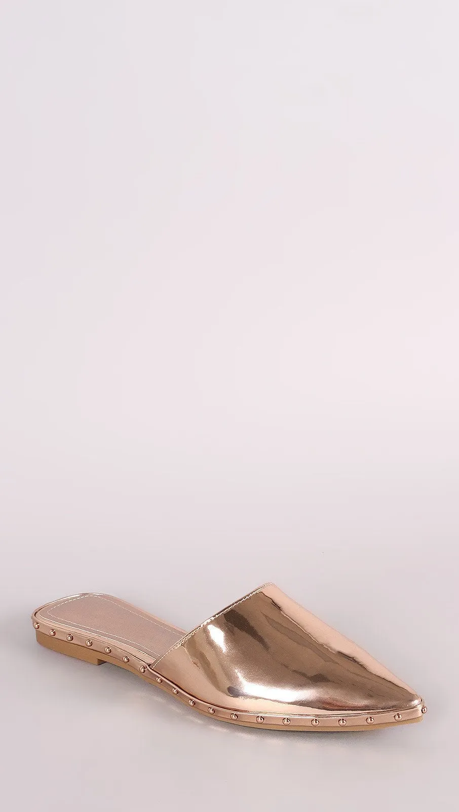 Watts Studded Loafer Slides Rose Gold