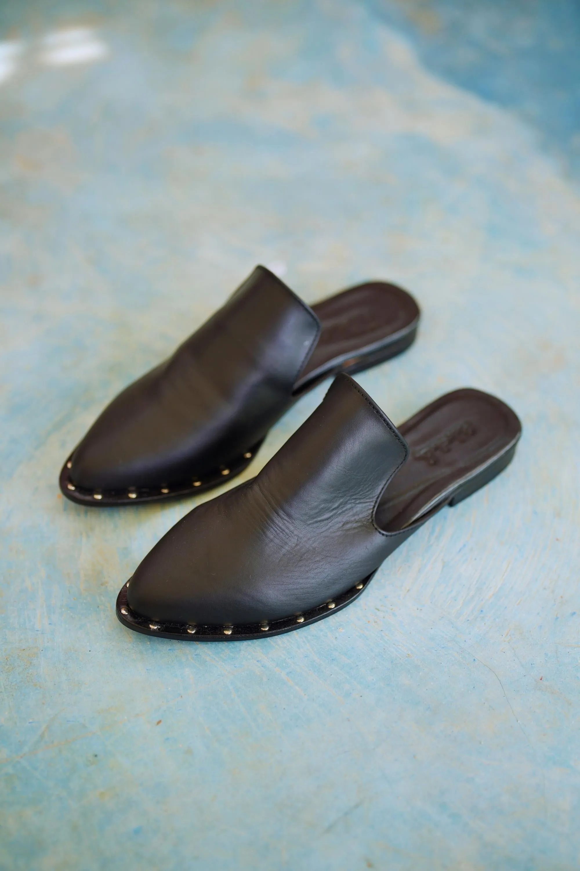 Zuri studded Leather Loafers in Black